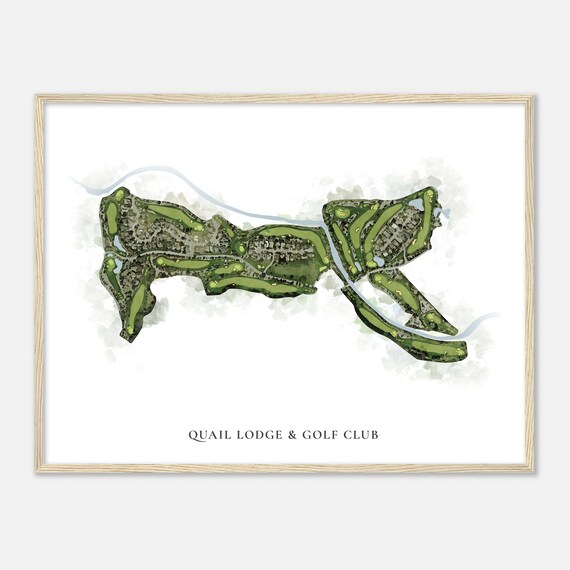 Quail Lodge Golf Club California Classic Watercolor Map Golfer Gift Golf Wall Art Golf Poster Print Course Layout