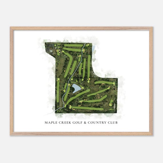 Maple Creek Golf Country Club, Classic Watercolor Map