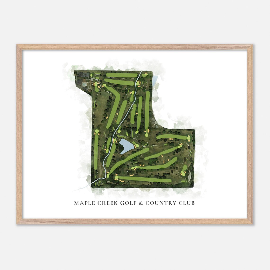 Maple Creek Golf Country Club, Classic Watercolor Map