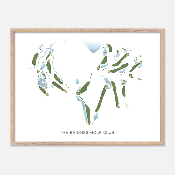 The Bridges Golf Club Modern Minimalist Golf Course Map Poster