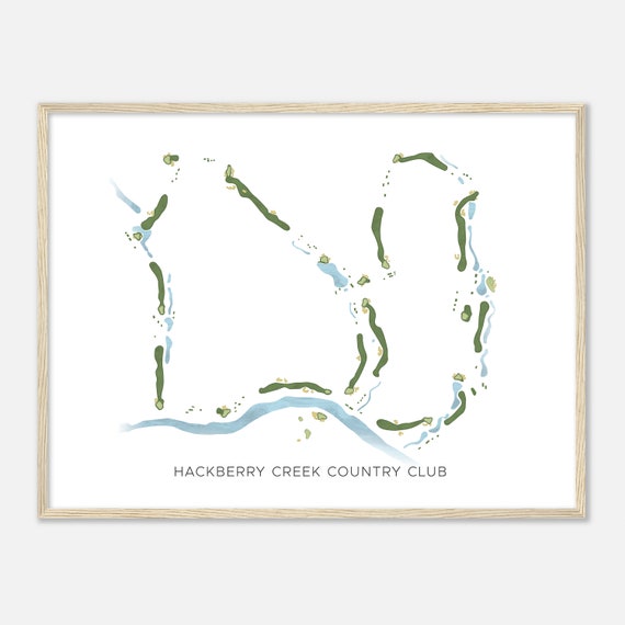 Hackberry Creek Country Club Texas Modern Watercolor Map Golfer Gift Golf Wall Art Golf Poster Print Course Layout