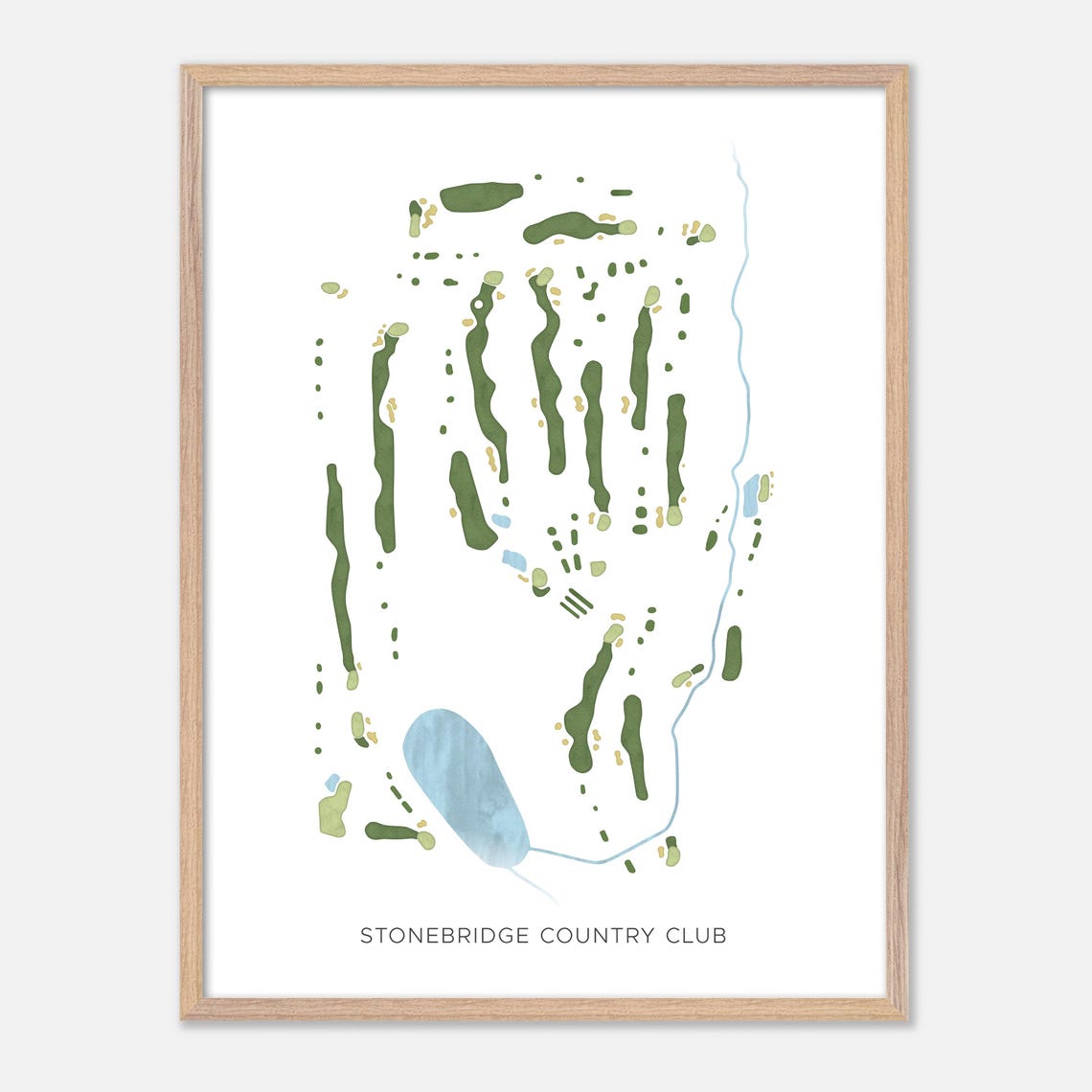 Stonebridge Country Club Goffstown NH Modern Golf Map Poster - Image 2