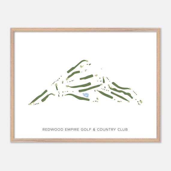 Redwood Empire Golf Country Club In Fortuna California Modern Watercolor Map Golfer Gift Golf Wall Art Golf Poster Print