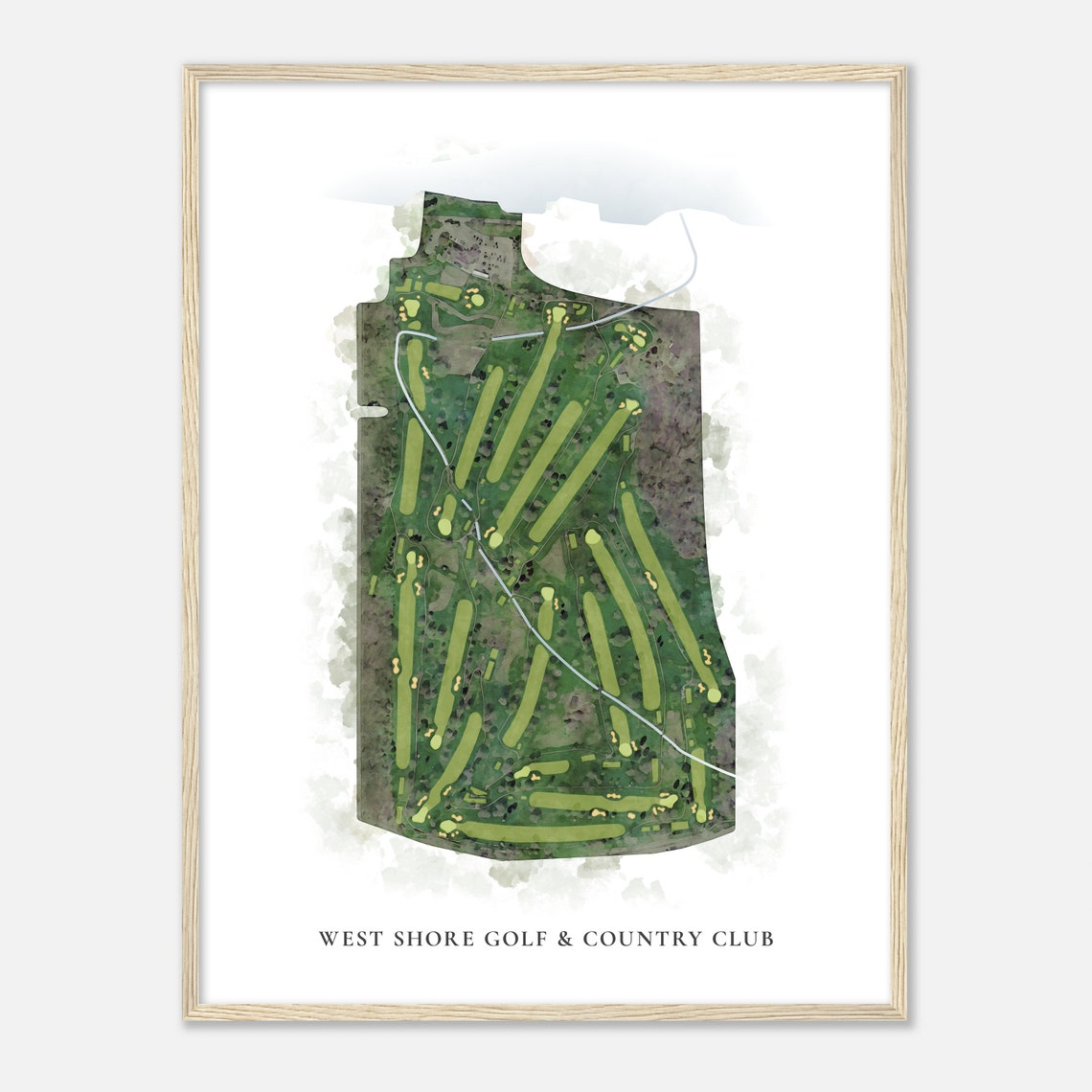 West Shore Golf & Country Club Watercolor Map Art Golfer Poster - Image 2