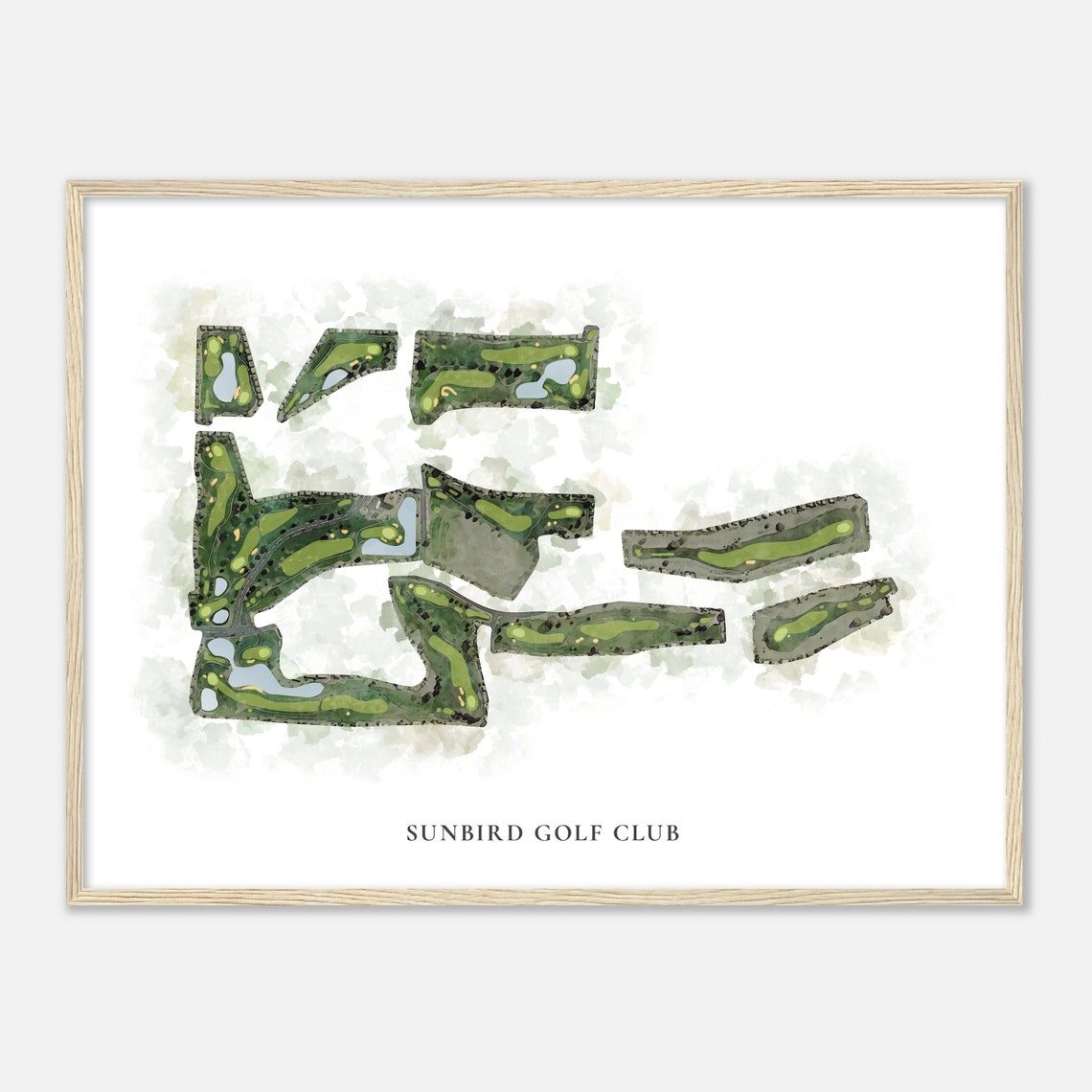 Sunbird Golf Club Classic Watercolor Course Map Golfer Gift Poster - Image 2