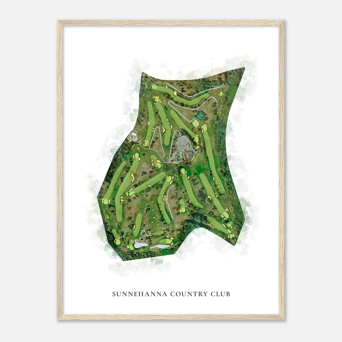 Sunnehanna Country Club Classic Aerial Golf Course Map Poster - Image 2