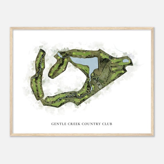 Gentle Creek Country Club In Prosper Texas Classic Watercolor Map Golfer Gift Golf Wall Art Golf Poster Print Course Layout