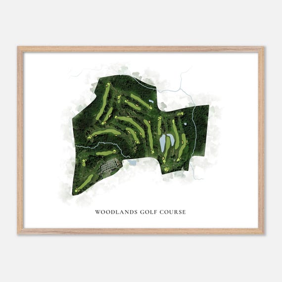 Woodlands Golf Course In Milford Mill Maryland Classic Watercolor Map Golfer Gift Golf Wall Art Golf Poster Print Course Layout