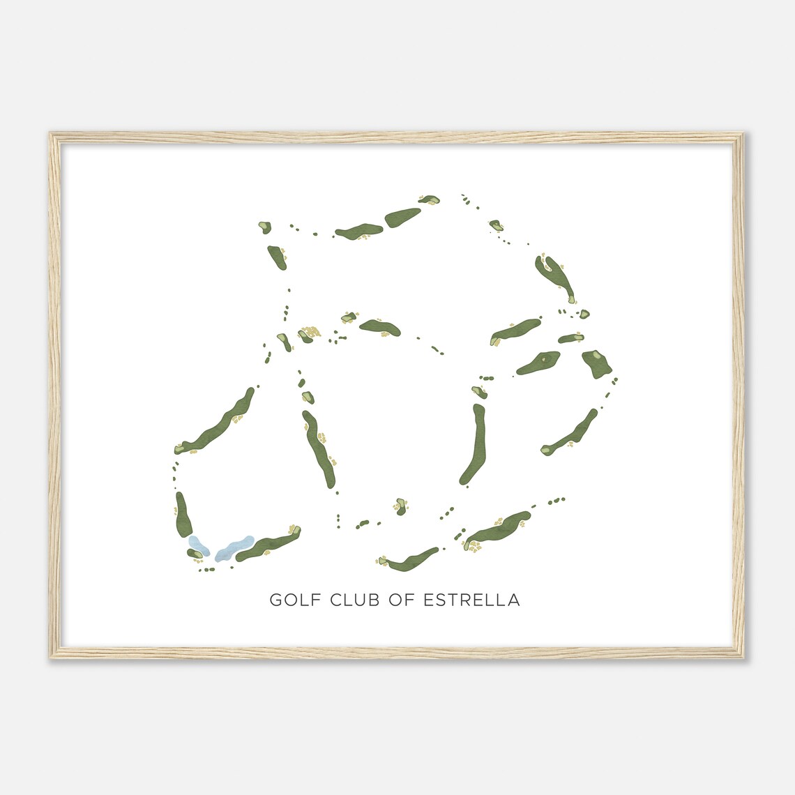 Golf Club of Estrella Watercolor Golf Map Minimalist Wall Poster - Image 2