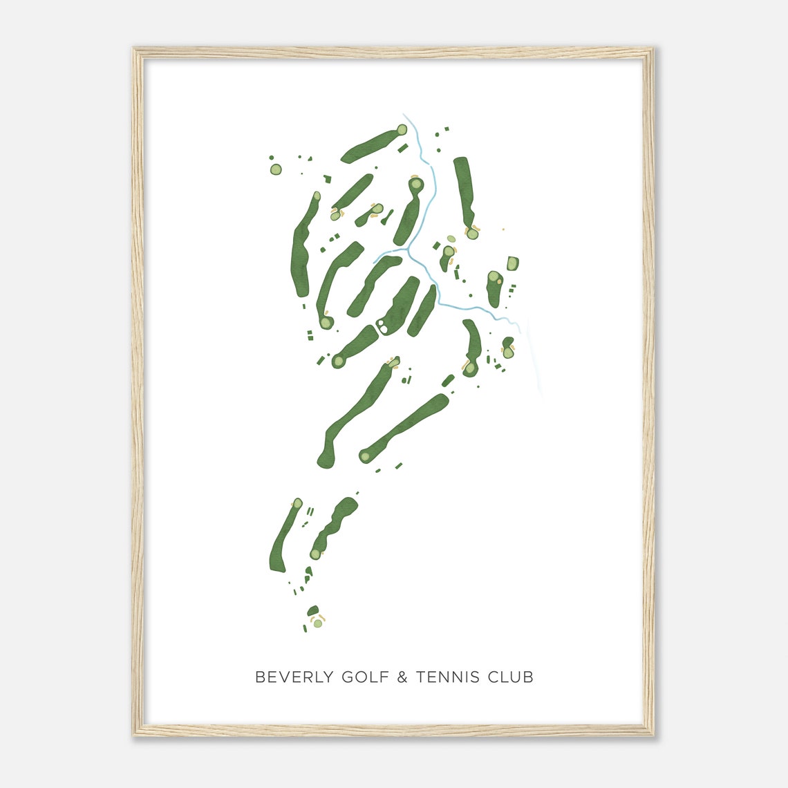 Beverly Golf Tennis Club Modern Minimalist Course Map Art Poster - Image 2
