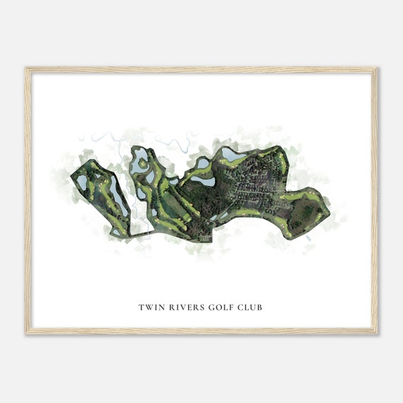 Twin Rivers Golf Club Florida Watercolor Map Art Print