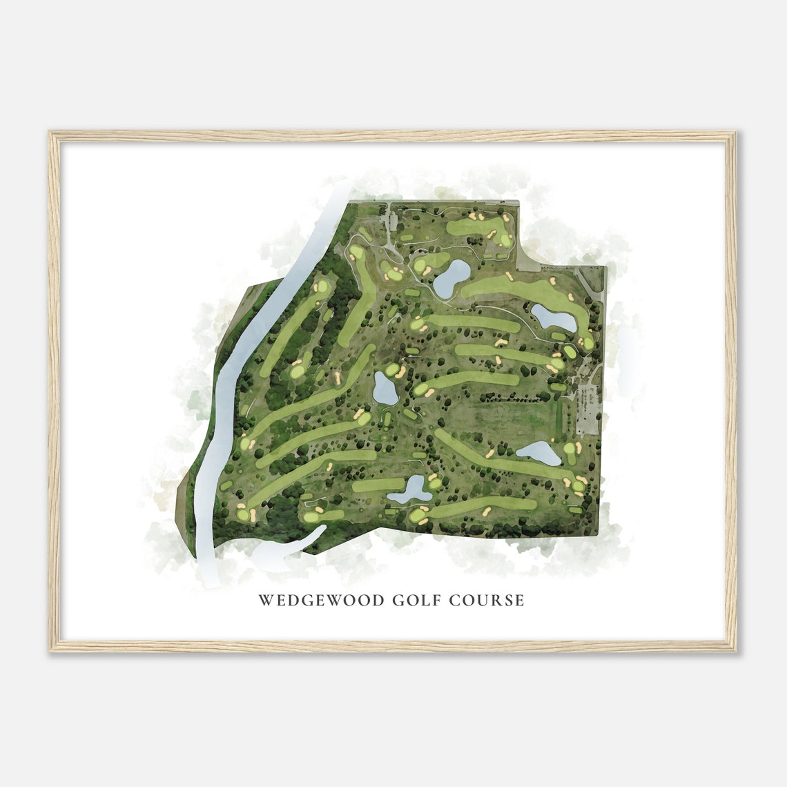 Wedgewood Golf Course Illinois Classic Watercolor Map Golfer Gift Golf Wall Art Golf Poster Print Course Layout - Image 2