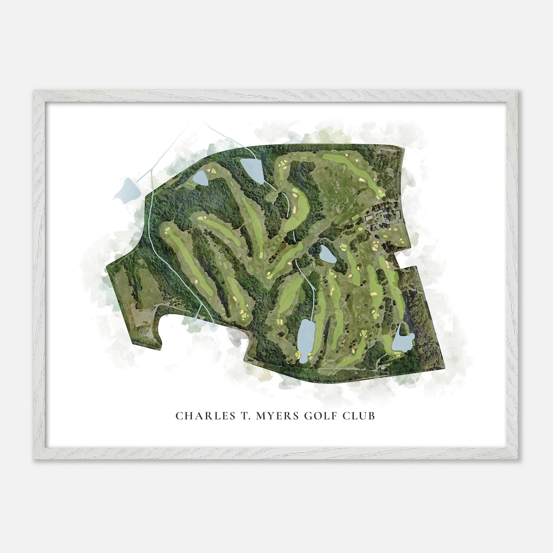 Charles T. Myers Golf Club Charlotte NC Classic Watercolor Poster - Image 4