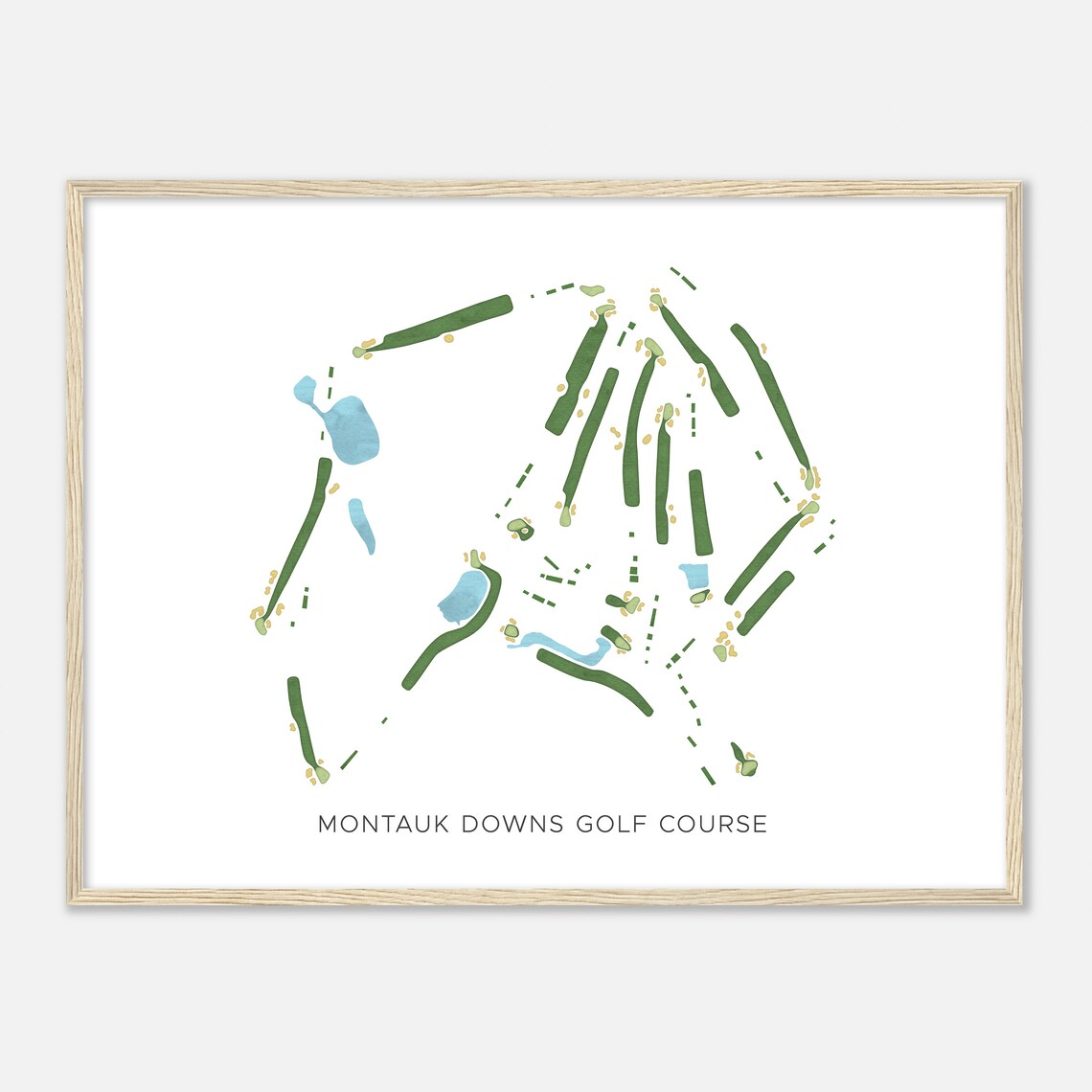Montauk Downs Golf Course New York Modern Watercolor Map Golfer Gift Golf Wall Art Golf Poster Print Course Layout - Image 2