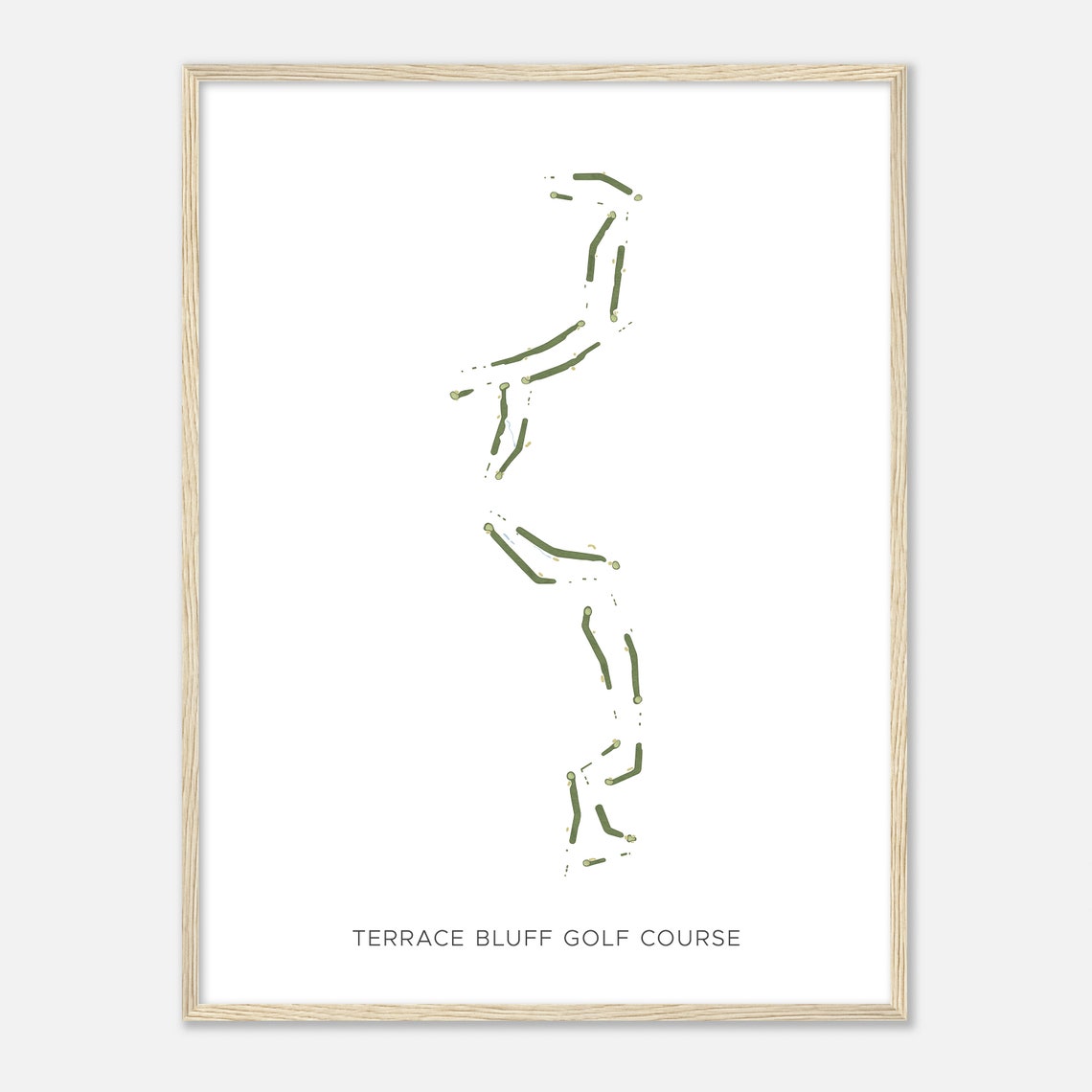 Terrace Bluff Golf Course Watercolor Fairway Layout Map Art Poster - Image 2