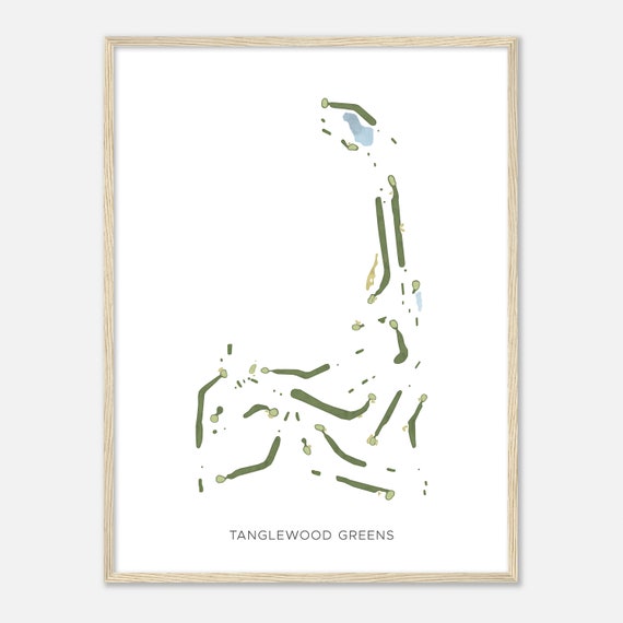 Tanglewood Greens Wisconsin Modern Watercolor Map Golfer Gift Golf Wall Art Golf Poster Print Course Layout