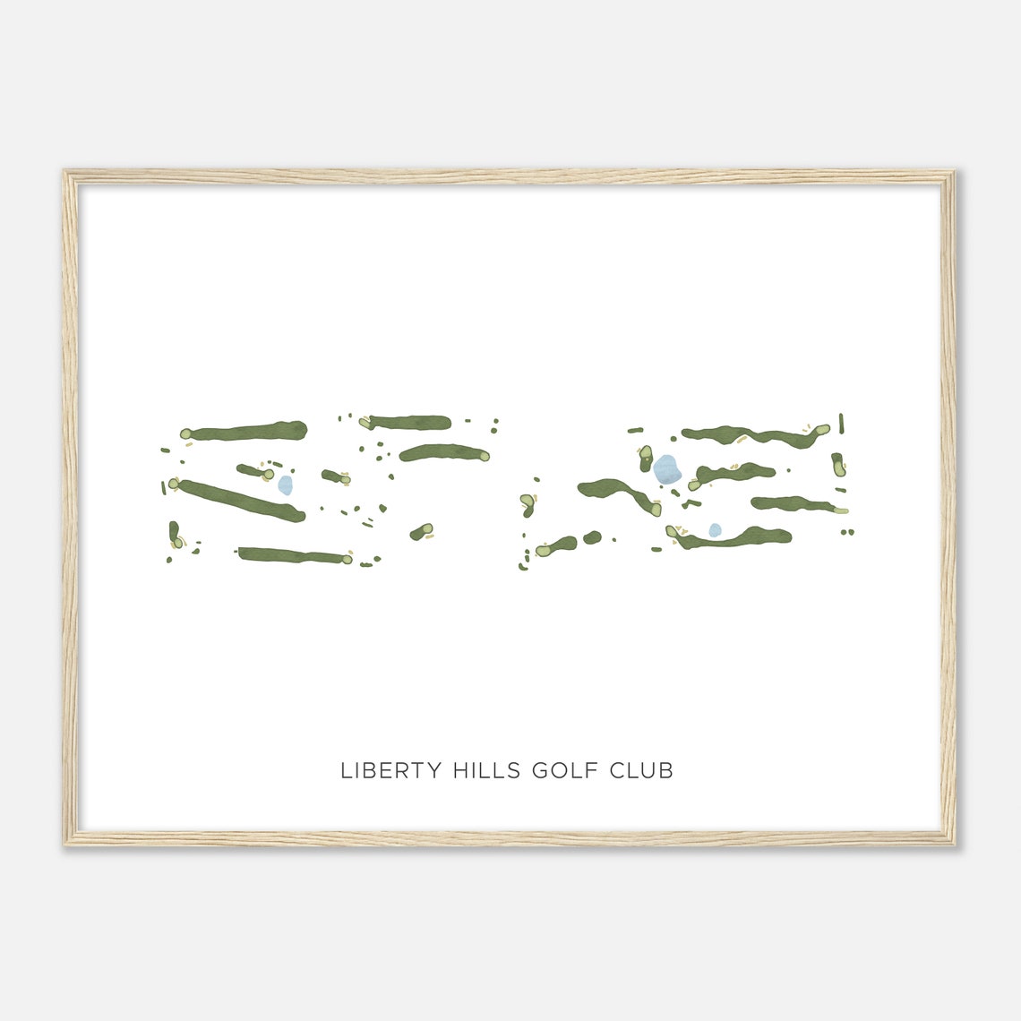 Liberty Hills Golf Club Minimalist Course Map Sports Wall Art