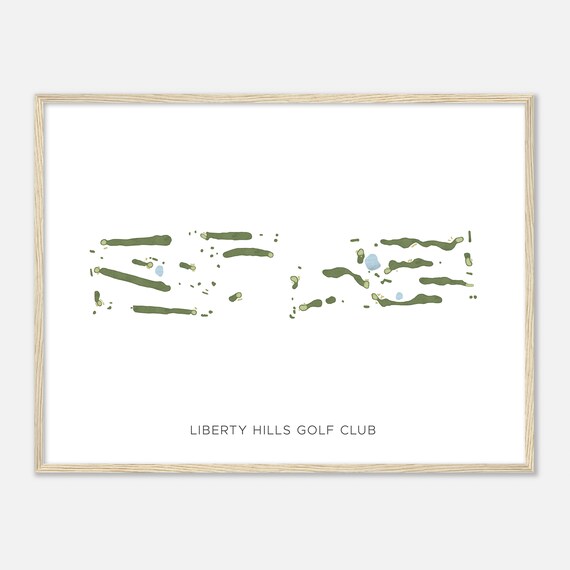 Liberty Hills Golf Club Ohio Modern Watercolor Map Golfer Gift Golf Wall Art Golf Poster Print Course Layout