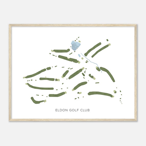 Eldon Golf Club Missouri Modern Watercolor Map Golfer Gift Golf Wall Art Golf Poster Print Course Layout