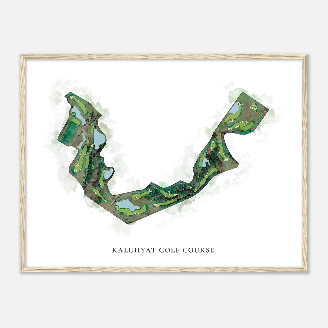 Kaluhyat Golf Course New York Classic Watercolor Map Golfer Gift Golf Wall Art Golf Poster Print Course Layout