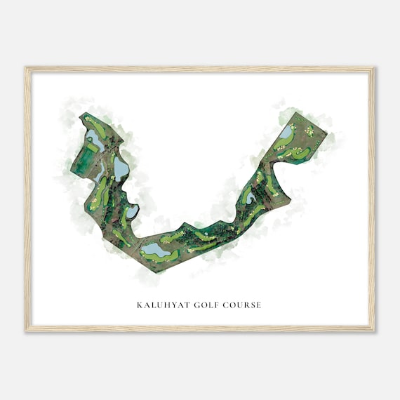 Kaluhyat Golf Course New York Classic Watercolor Map Golfer Gift Golf Wall Art Golf Poster Print Course Layout