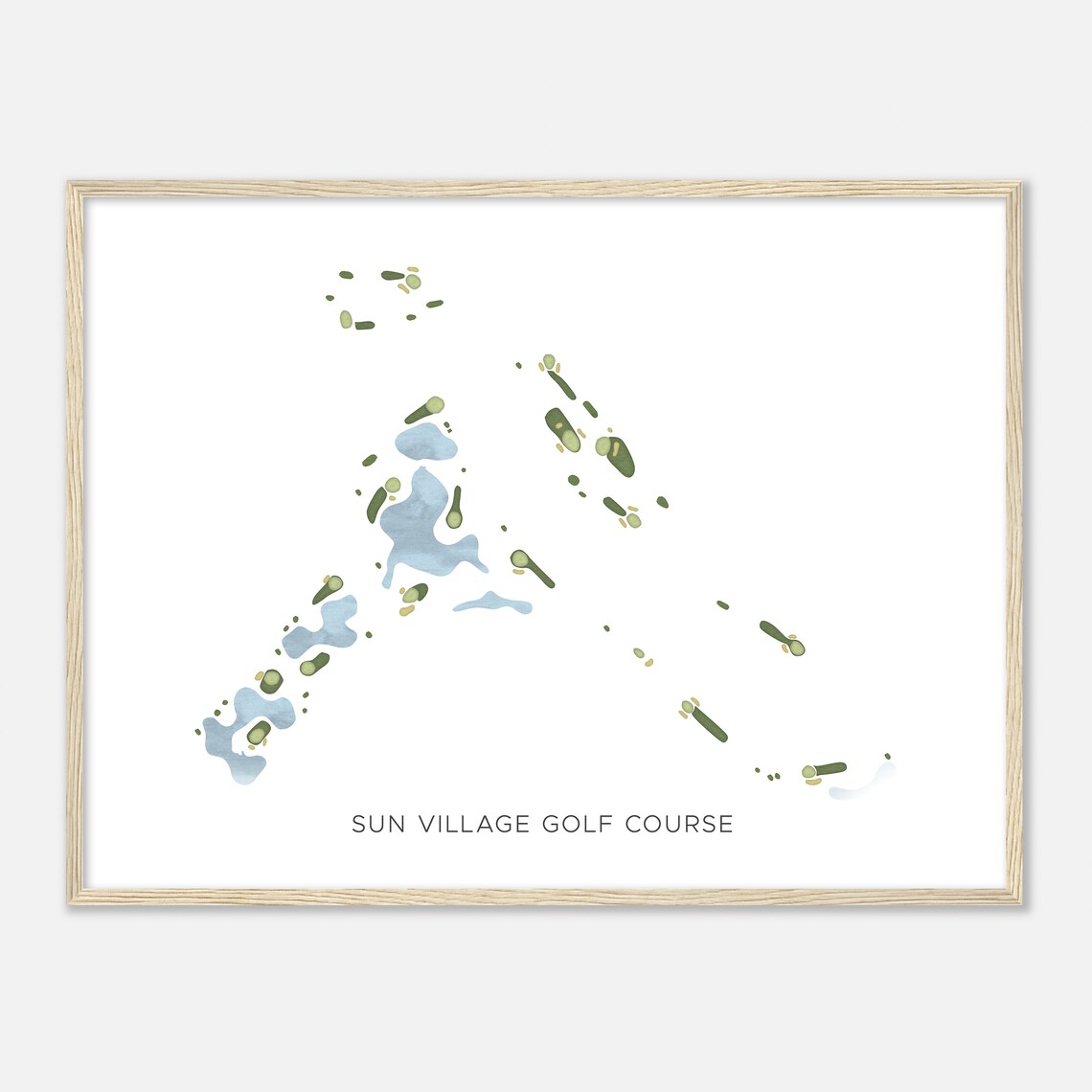 Sun Village Golf Course Arizona Modern Watercolor Map Golfer Gift Golf Wall Art Golf Poster Print Course Layout - Image 2