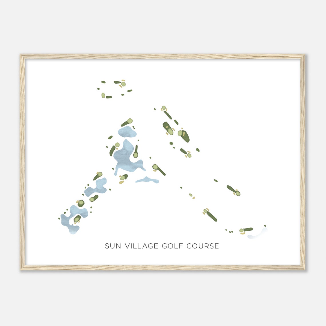 Sun Village Golf Course Modern Minimalist Fairway Map Poster - Image 2