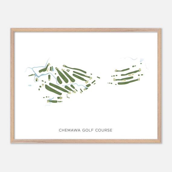 Chemawa Golf Course In North Attleboro Massachusetts Modern Watercolor Map Golfer Gift Golf Wall Art Golf Poster Print