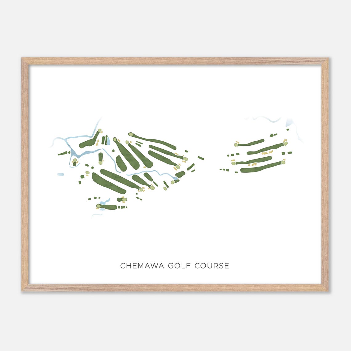 Modern Chemawa Golf Course Minimalist Watercolor Course Map Poster
