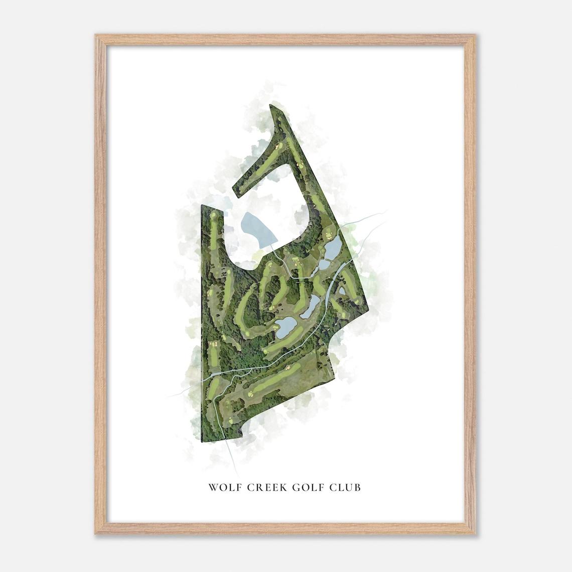 Wolf Creek Golf Club Classic Aerial Watercolor Map Art Poster - Image 2