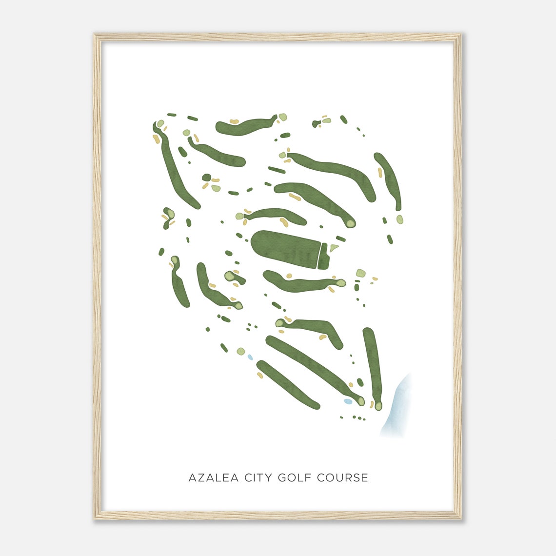 Azalea City Golf Course Alabama Modern Watercolor Map Poster - Image 2