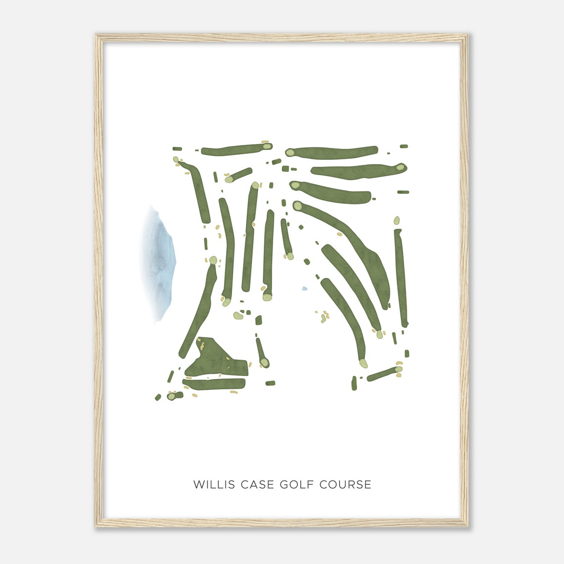 Willis Case Golf Course Modern Watercolor Map Golfer Gift Poster - Image 2