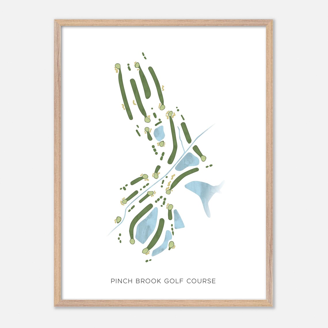 Pinch Brook Golf Course New Jersey Modern Watercolor Map Poster - Image 2
