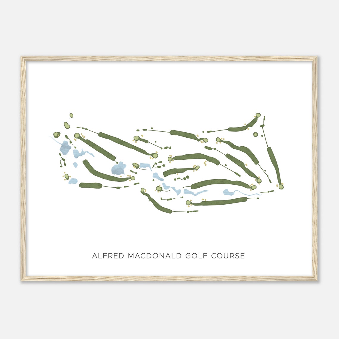 Alfred Macdonald Golf Course Modern Watercolor Map Art Poster - Image 2