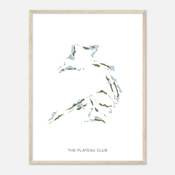 The Plateau Club Washington Modern Watercolor Map Golfer Gift Golf Wall Art Golf Poster Print Course Layout