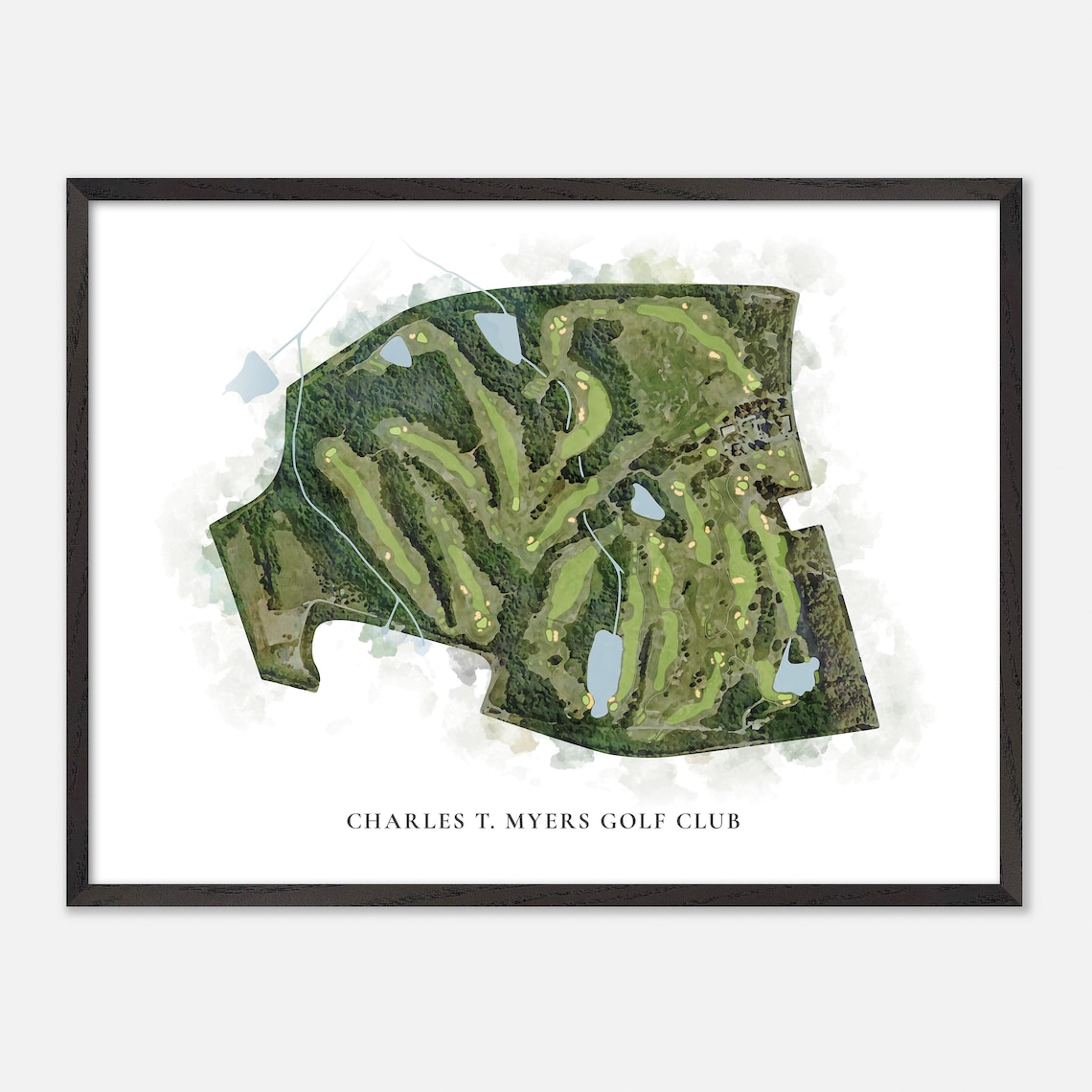 Charles T. Myers Golf Club Charlotte NC Classic Watercolor Poster - Image 5
