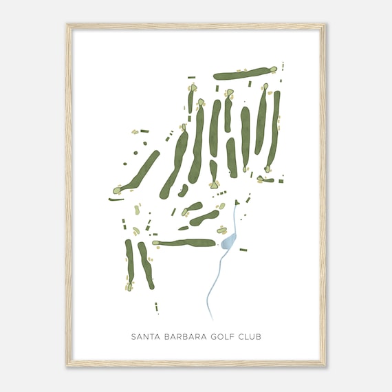 Santa Barbara Golf Club California Watercolor Course Map Poster