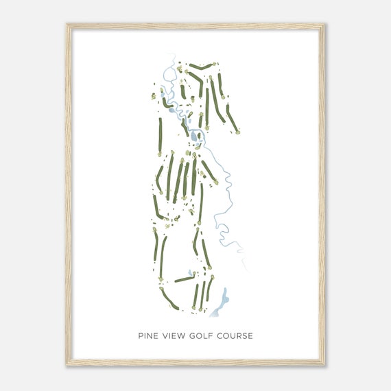 Pine View Golf Course Michigan Modern Watercolor Map Golfer Gift Golf Wall Art Golf Poster Print Course Layout
