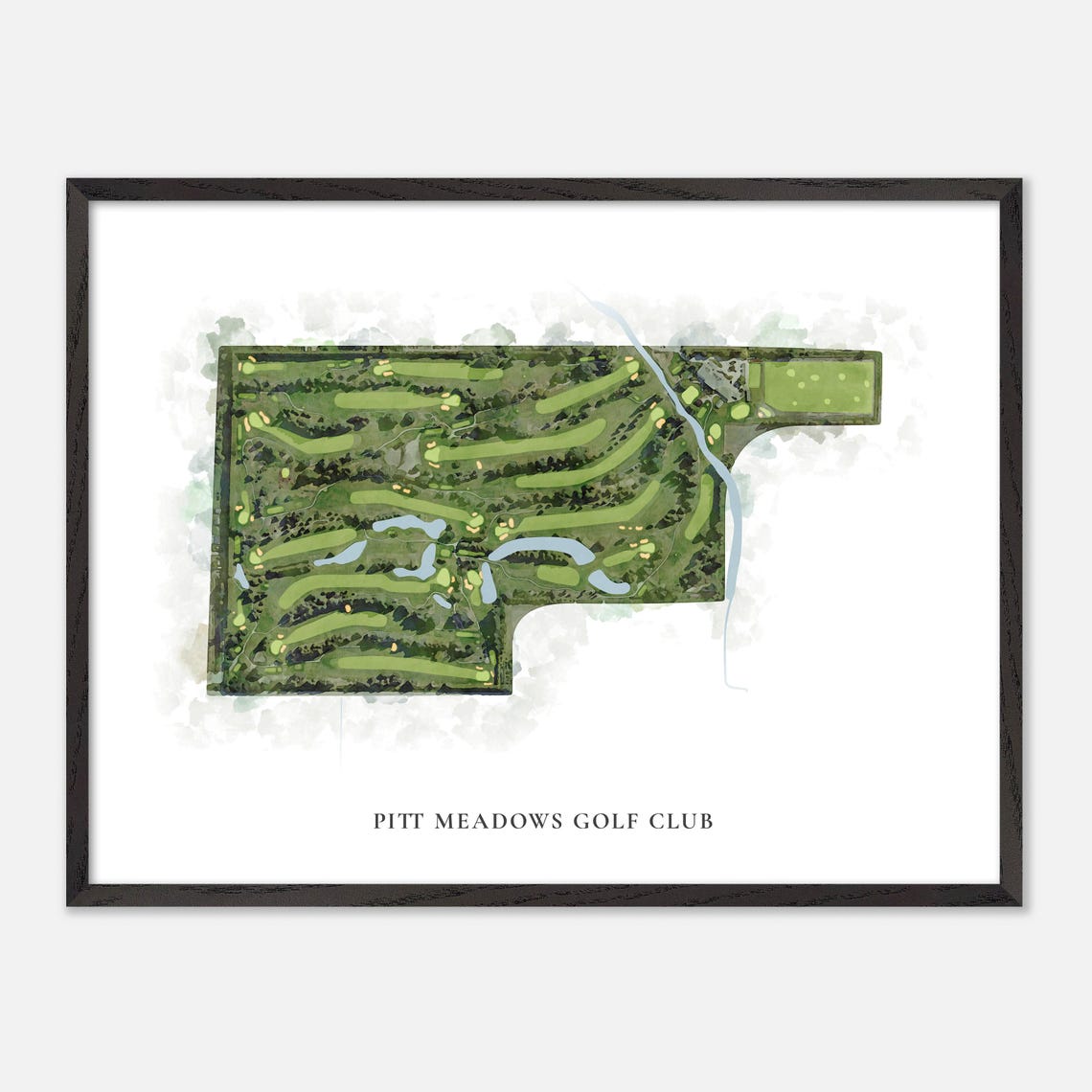 Pitt Meadows Golf Club Canada Classic Watercolor Golf Map Poster - Image 4