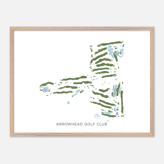Arrowhead Golf Club In Naperville Illinois Modern Watercolor Map Golfer Gift Golf Wall Art Golf Poster Print Course Layout