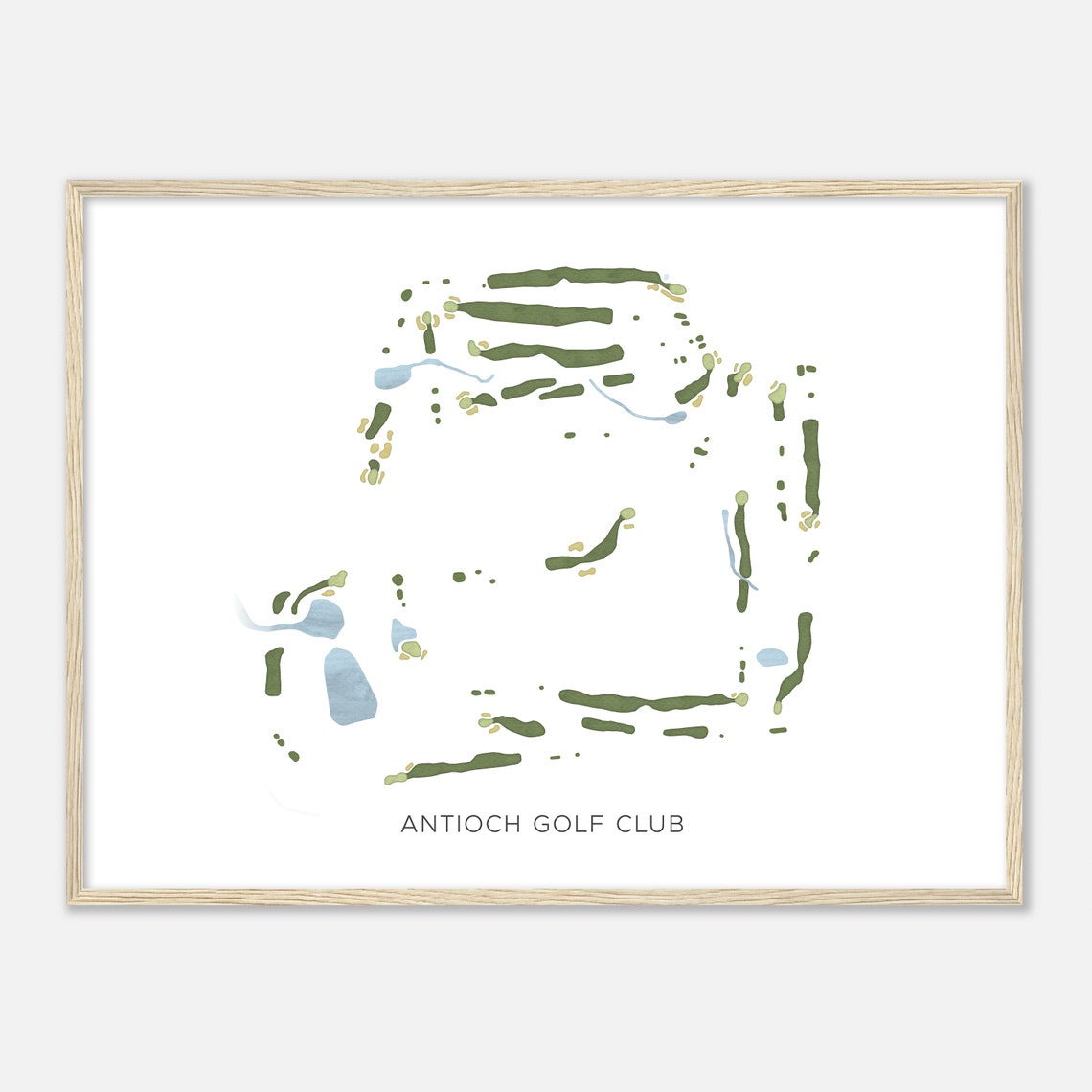 Antioch Golf Club Illinois Watercolor Course Map Print Golfer Gift