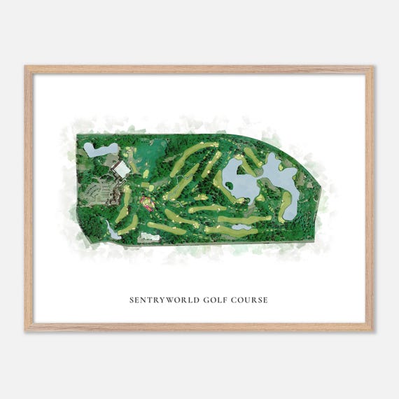 Sentryworld Golf Course In Stevens Point Wisconsin Classic Watercolor Map Golfer Gift Golf Wall Art Golf Poster Print