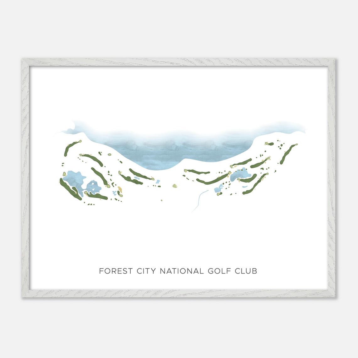 Forest City National Golf Club London Modern Watercolor Map Poster - Image 3