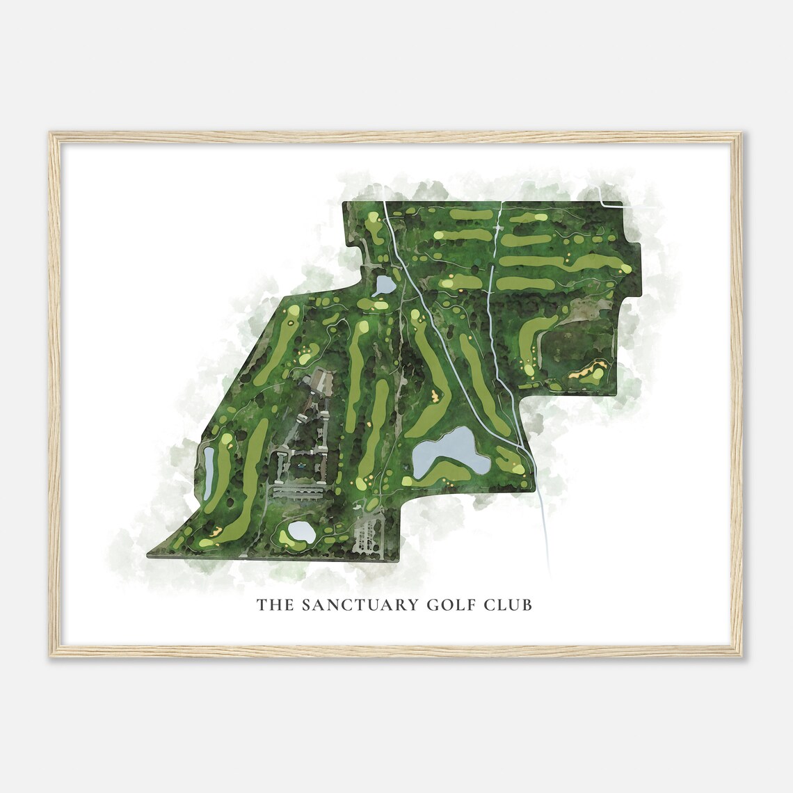 The Sanctuary Golf Club Ohio Classic Watercolor Map Golfer Gift Golf Wall Art Golf Poster Print Course Layout - Image 2