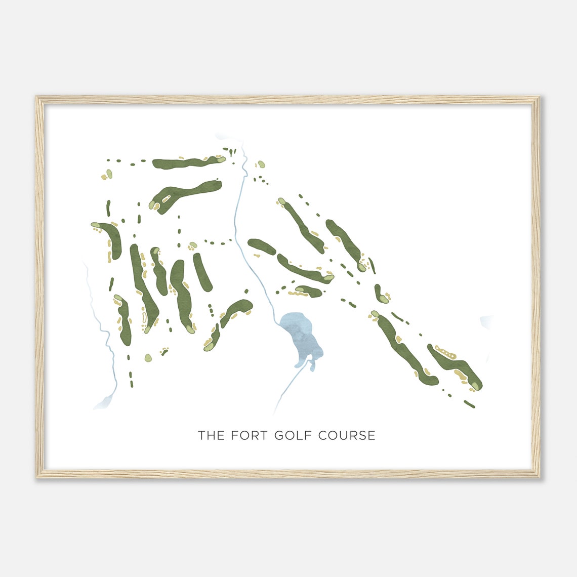 The Fort Golf Course Modern Minimalist Watercolor Map Poster - Image 2