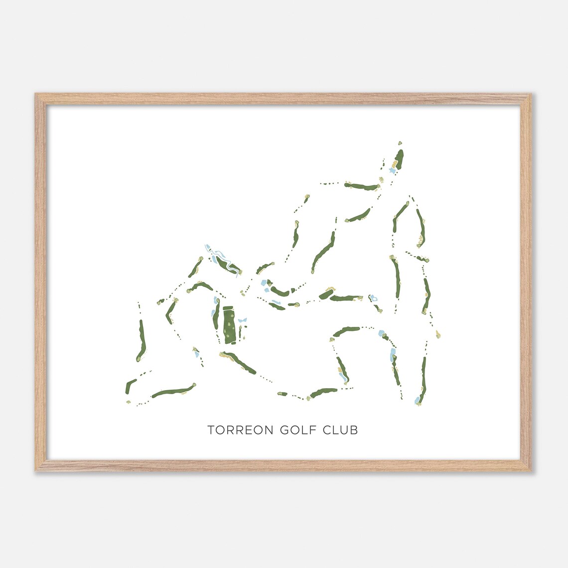Torreon Golf Club Modern Minimalist Watercolor Map Art Poster