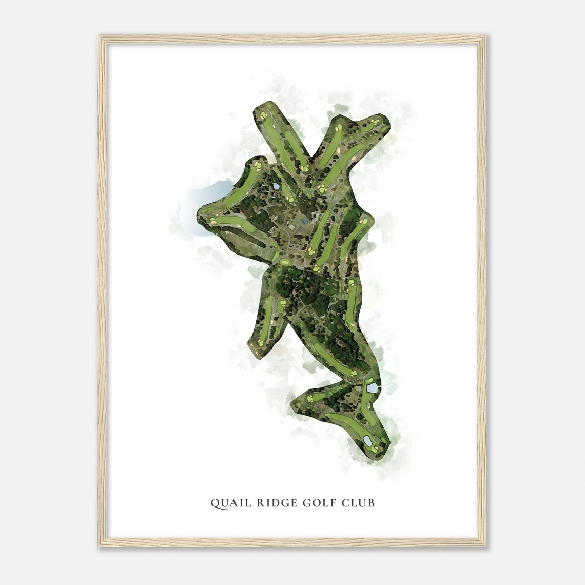 Quail Ridge Golf Club North Carolina Classic Watercolor Map Poster
