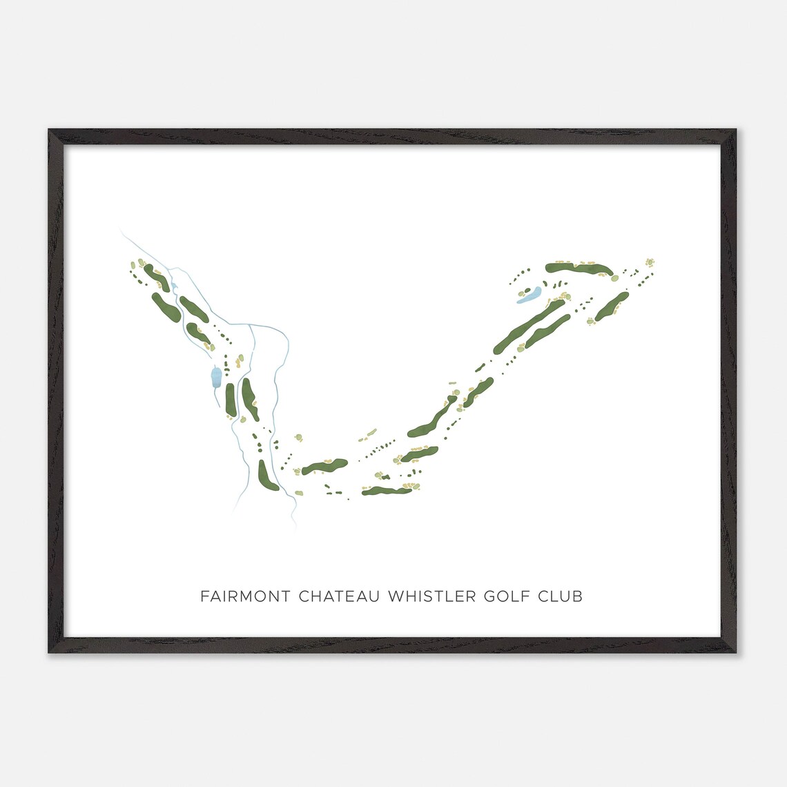 Fairmont Chateau Whistler Golf Club Modern Minimalist Watercolor Golf Map Poster - Image 4