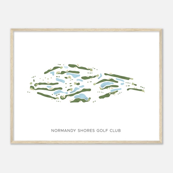 Normandy Shores Golf Club Florida Modern Watercolor Map Golfer Gift Golf Wall Art Golf Poster Print Course Layout