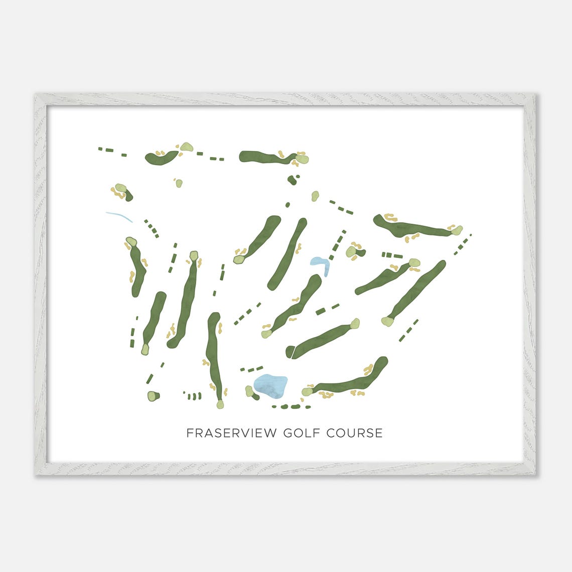Fraserview Golf Course Canada Modern Watercolor Course Map Poster - Image 3